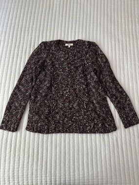 Madewell Marled Burgundy Crewneck Sweater